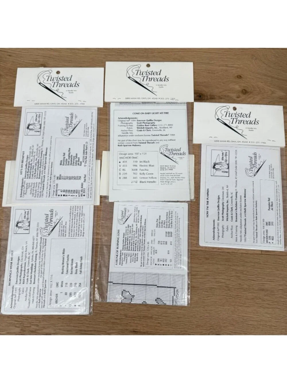 Twisted Threads Emerson Listen Honey Cross Stitch Charts LOT of 5 NEW SEALED